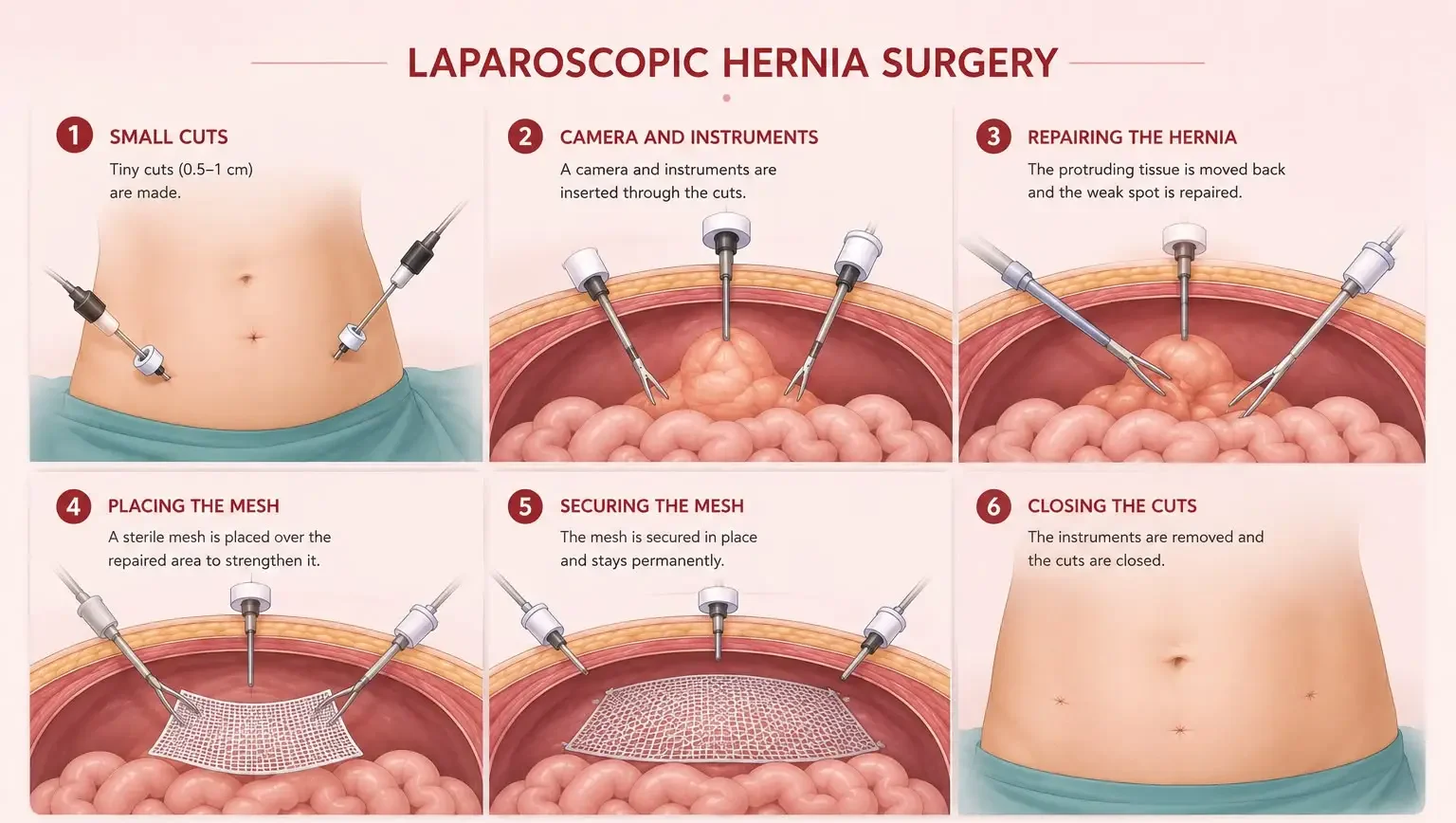 Laparoscopic hernia surgery Procedure; Laparoscopic hernia surgery step-by-step guide, Laparoscopic hernia surgery in gurgoan, hernia treatment in gurgaon